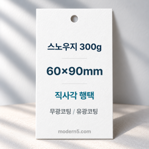 [일반행택]스노우지300g 직사각 행택 90x60mm