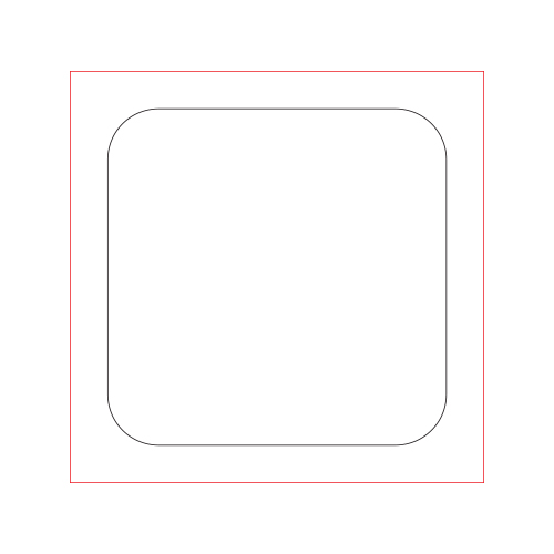 [일반스티커] 정사각 라운드 스티커 45x45mm